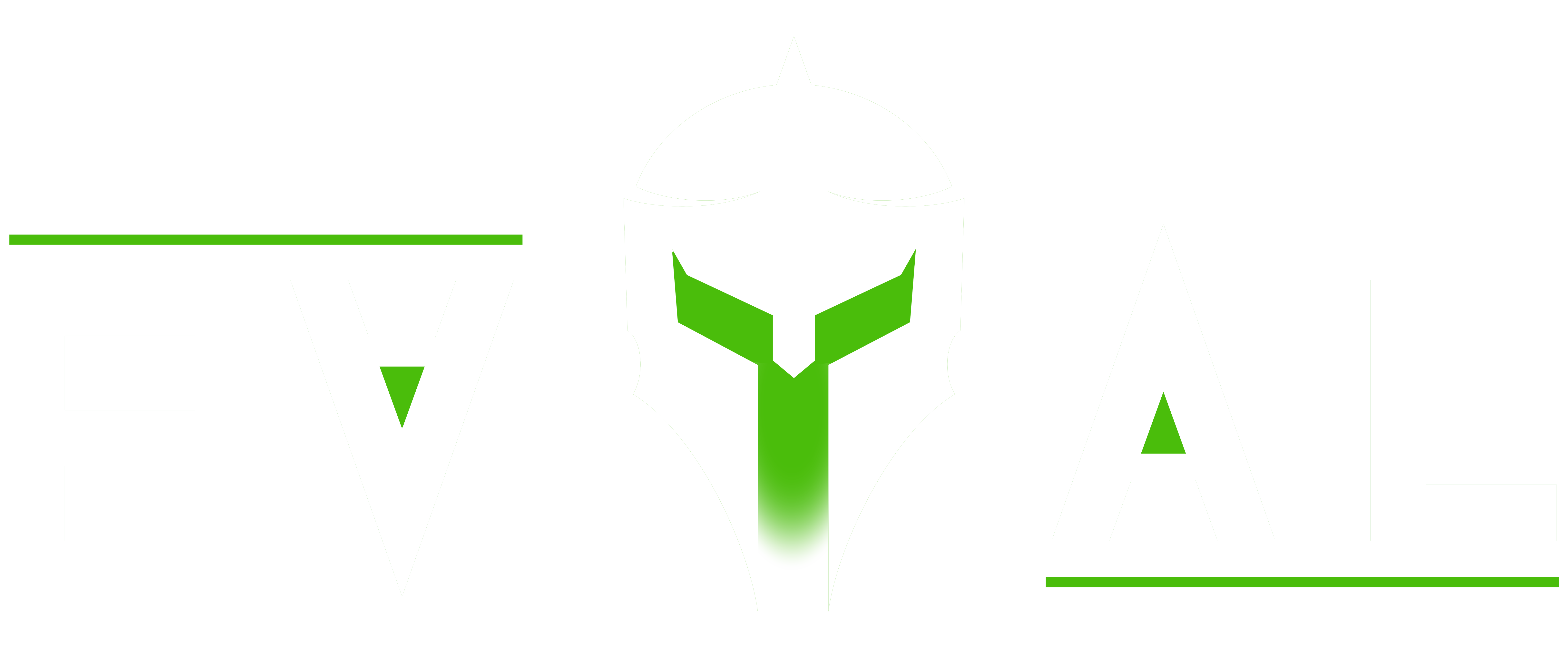 FVTAL Spartan Helmet Logo (White Helmet, Transparent Background) - FVTAL logo featuring a white spartan helmet with a transparent background.