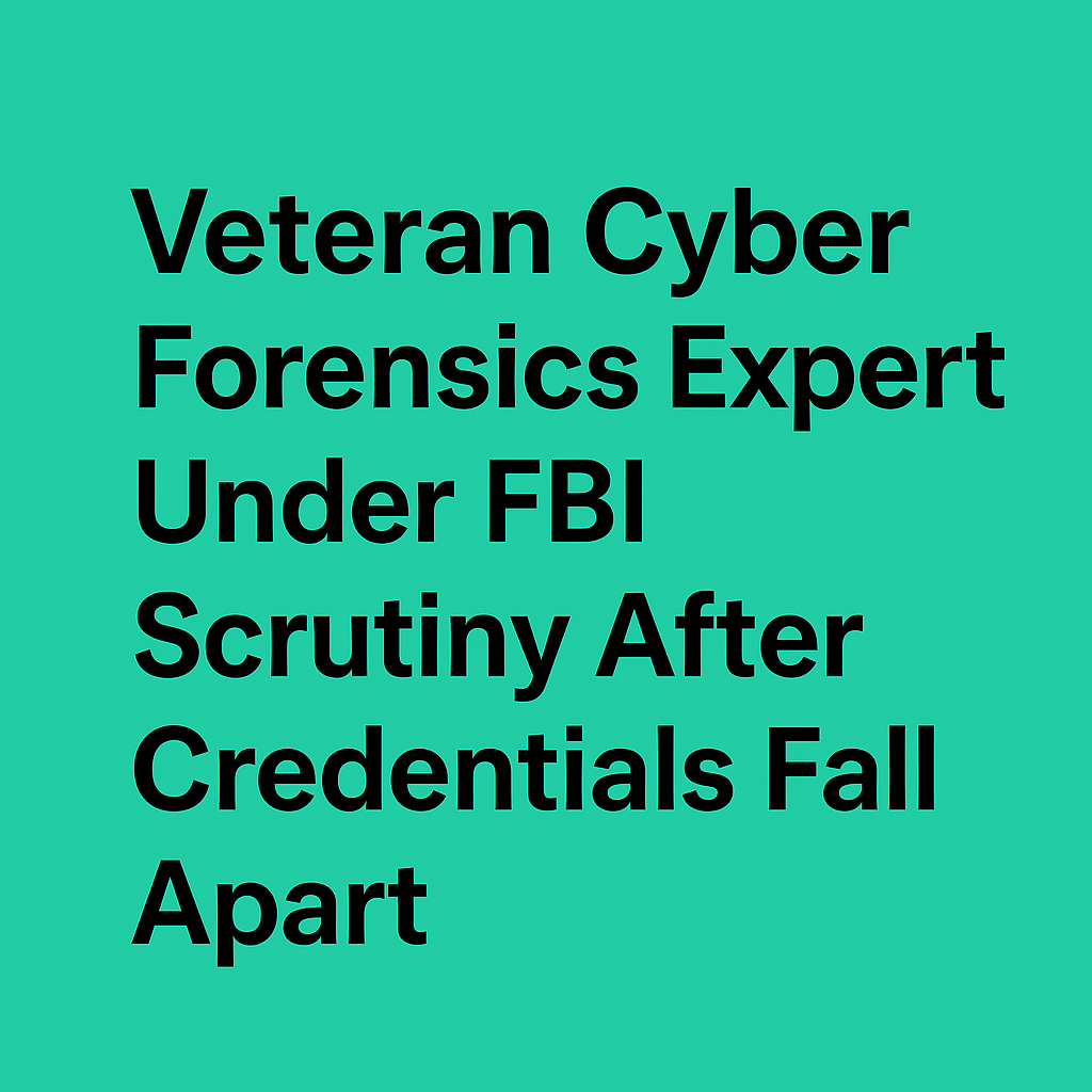 Veteran Cyber Forensics Expert Under FBI Scrutiny After Credentials Fall Apart